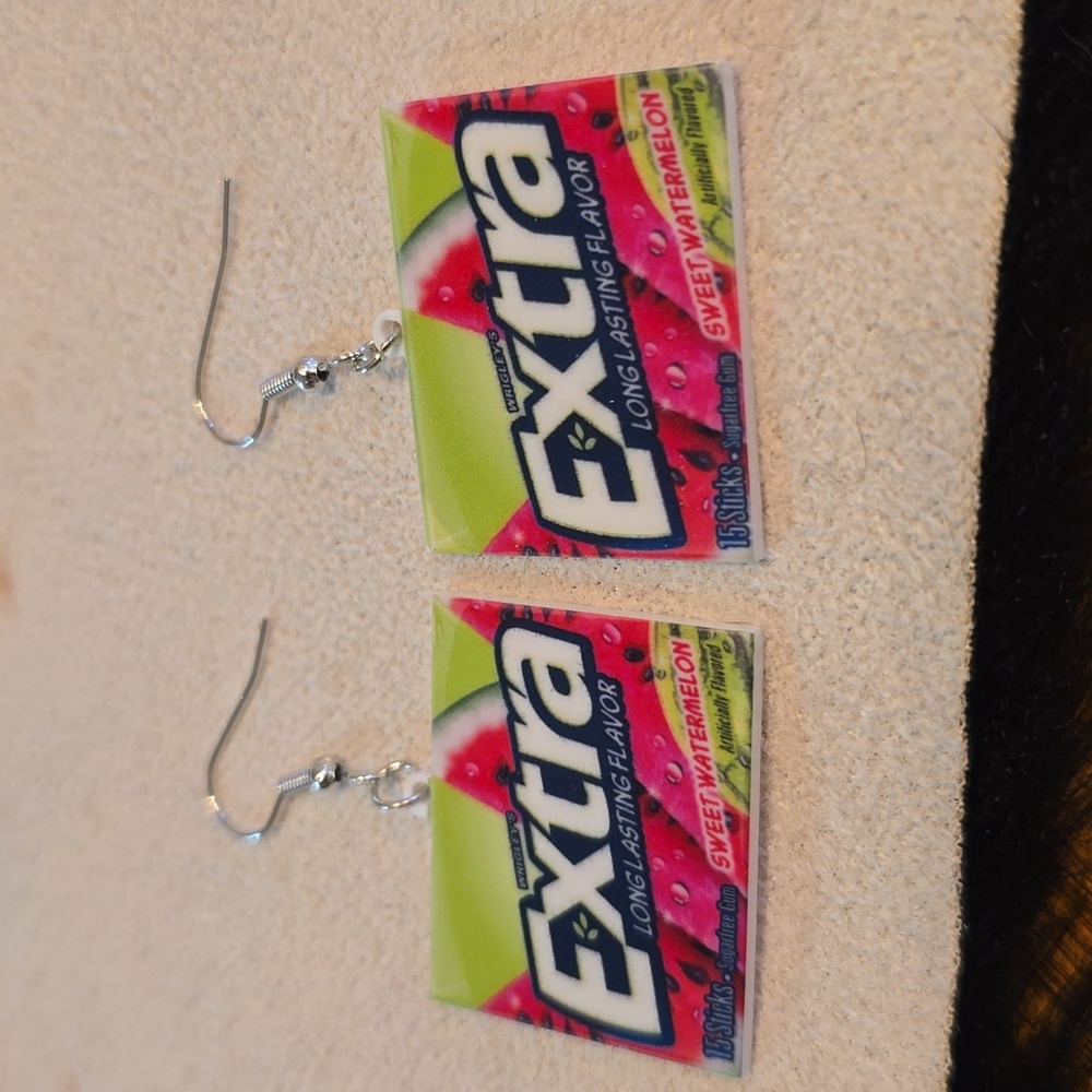 Extra watermelon acrylic earrings